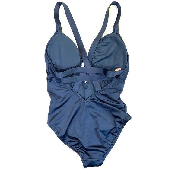 SEAFOLLY Active Deep V Maillot One-Piece Swimsuit in Blue Size AUS 10/ US 6 - Picture 4 of 8